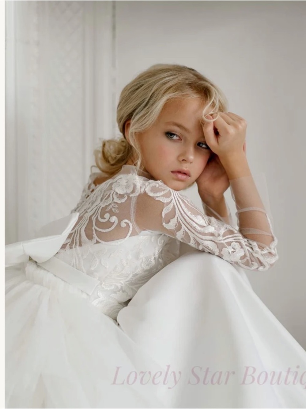 NEW custom first communion dress with train and veil size 7